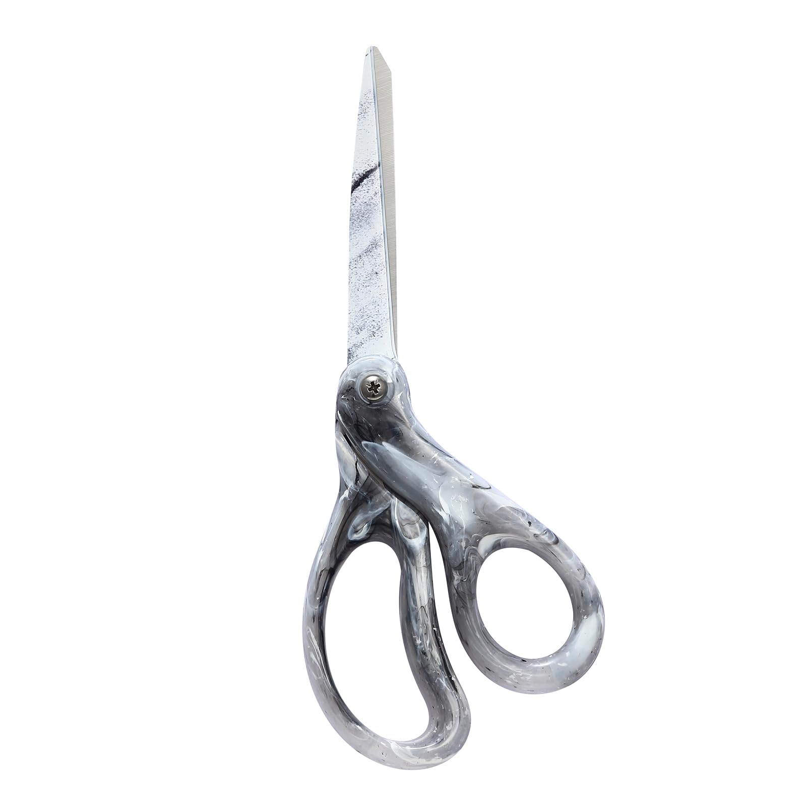 LIVINGO Office Scissors - 8 Inch Heavy Duty Shears for DIY and Crafting, Stainless Steel Sharp Blade Cutting Paper, Ribbon, Photo, Smooth Marble Gray Handle, Lightweight