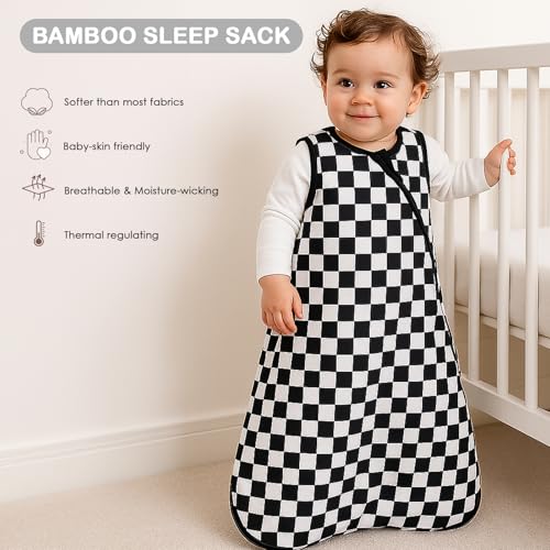 Image of Rayon Made from Bamboo Baby Sleep Sack 0.5 Tog Infant Toddler Sleeping Sack 2-Way Zipper Baby Wearable Blanket