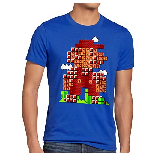 style3 Bros Level herr t-shirt klämma 8 bit Japan Mario