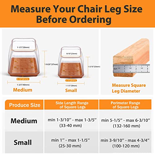 32 Pcs Square Chair Leg Floor Protectors, Felt Furniture Pads For Hardwood Floors, Chair Leg Protectors For Hardwood Floors, Floor Protectors For Chairs, Anti Scratch Anti-Noise - Medium Size… #TOP4