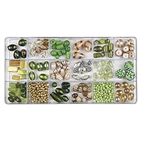 Kit De Perles En Verre Tons Topaze - 240g - Formes Assorties Pour Bijoux Fantaisie, Bracelets, Colliers Et Créations DIY