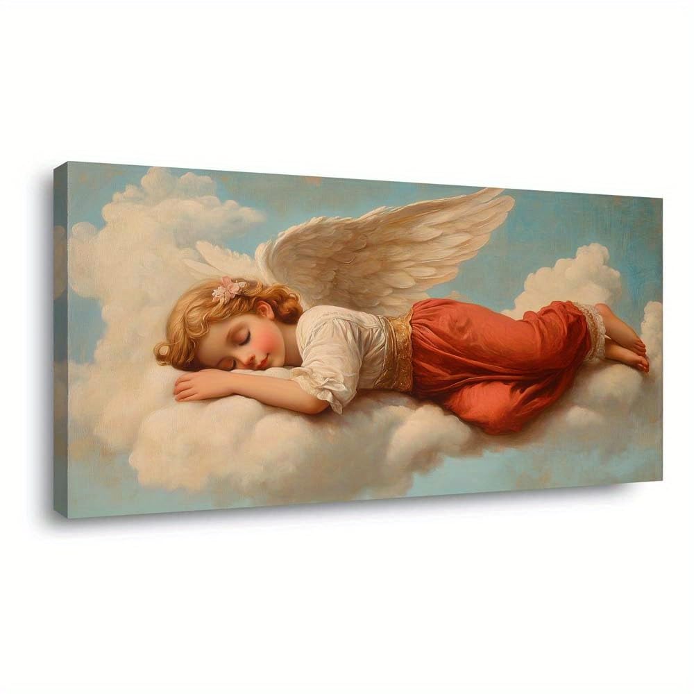 CWZBFEH Modern Canvas Wall Art Sleeping Angel Abstract Painting, for Bathroom, Living Room(60x120cm/No frame)