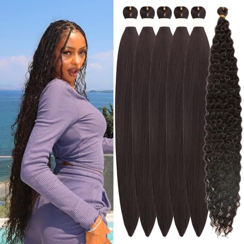 Dark Brown Braiding Hair Pre Stretched for Boho Braids Long Boho Hair for Braiding