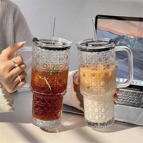Vasos de vidrio 24 oz con relieve diamante de alta transparencia 7