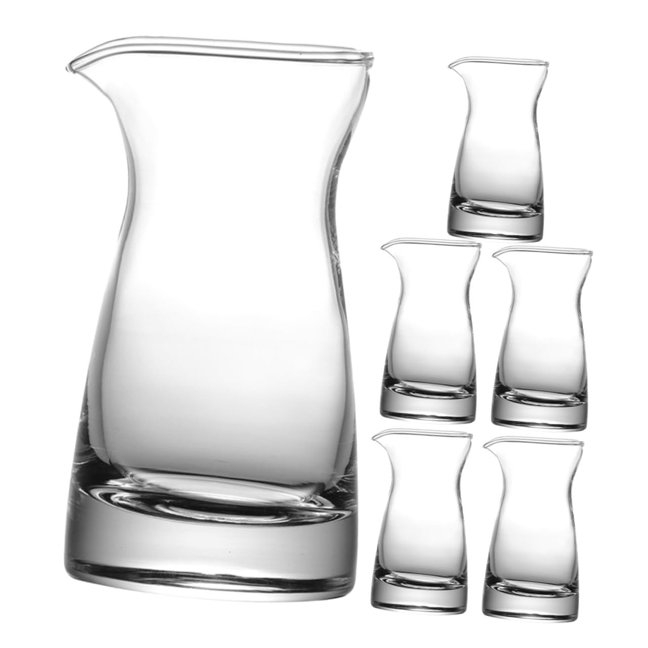 Ipetboom 6 Stück Glas Milchkännchen 80ml Elegantes Design Lebensmittelecht zur Aufbewahrung und Qualitätserhaltung für Zuhause und Catering