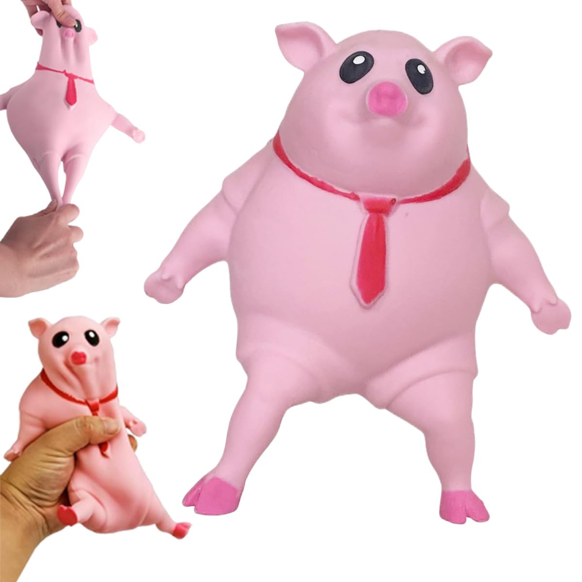 HAUZMLL Novelty Cute Squishy Toy Pink Pig Gifts for Adults, Decompress and Stress Stretch Animal Anxiety Relief Autism Disorders, Funny Pig Man Sensory Stress Toy