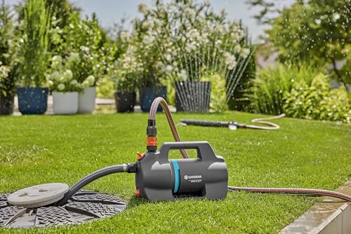 Gardena Gartenpumpe 4100 Silent: Sehr leise, innovative Bewässerungspumpe, Fördermenge 4100 l/h, 550 W Motor, 3,6 bar, wasserfest, stromsparend (9050-20)