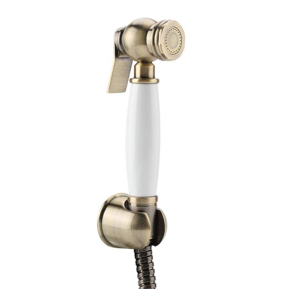 Bidet Sprayer with Cold Water Brass Wall Mounted Portable Handheld Bidet Faucet Set Bathroom Shower Bidet Tap for Personal Hygiene, Cloth Diaper Washer, Bronze