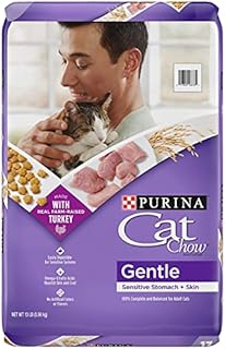 Purina Cat Chow Gentle Dry Cat Food, Sensitive Stomach + Skin - 13 lb. Bag
