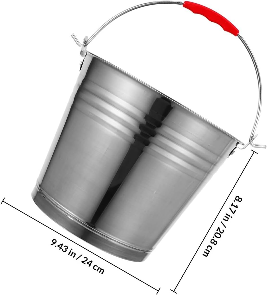 Stainless Steel Handheld Bucket, 6.0 L Silver Water and Milk Container image 2