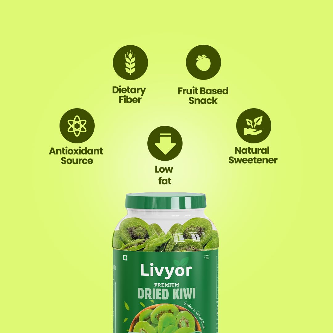 Livyor Premium Dried Kiwi for eating - 1kg | Kiwi Dry Fruits | Delicious and Tasty | Dehydrated Fruits | Naturally Sweet | Pack of 1 - Image 7 thumbnail