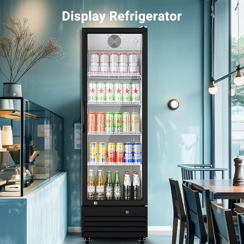 BODEGACOOLER Commercial Beverage Refrigerator with Glass Door,12.5 Cu.Ft Display Merchandiser Drink Refrigerator,Upright - Additional View