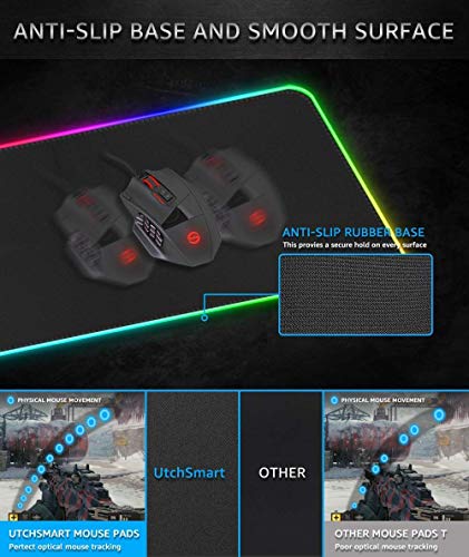 Utechsmart Rgb Gaming Mouse Pad And Venus Pro Rgb Mmo Wireless Gaming Mouse, Large Extended Soft Led Mouse Pad With 14 Lighting Modes, 16,000 Dpi Optical Sensor, 2.4 Ghz Transmission Technology #TOP2
