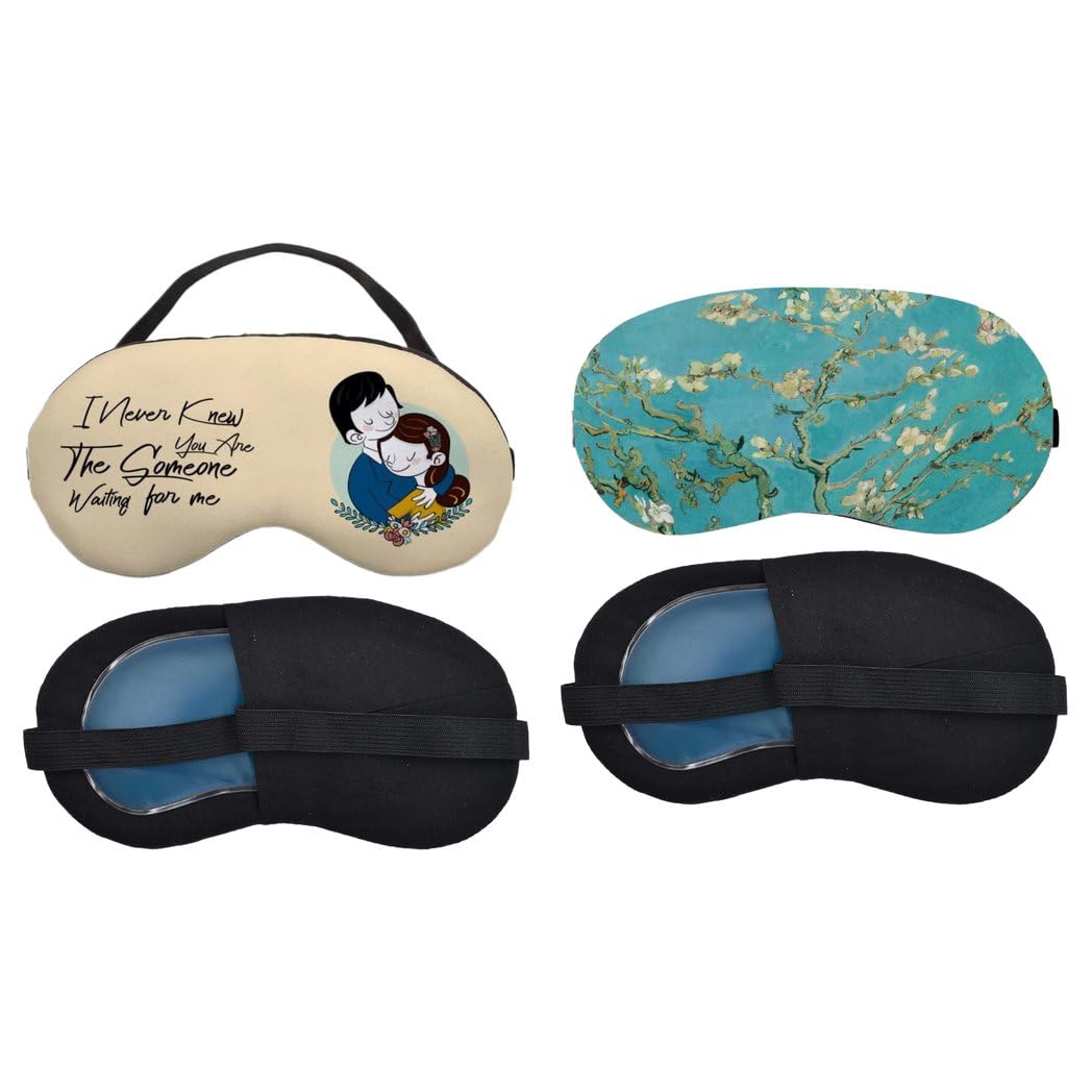 Aoxeria Mother's Love Quote, Turquoise Almond Blossom Sleeping Mask Combo, Soft Comfortable Light-Blocking Eye Cover for Women, Men & Kids, Reusable Blindfold for Night Sleep, Nap, Travel (Pack of 2)-image-47