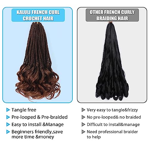 French Curl Crochet Hair 10 Inch French Curl Braiding Hair Crochet Braids With Curly Ends Short Ombre Goddess Box Braids Crochet Hair For Black Women French Curly Braiding Hair Pre Looped Curly Crochet Hair Extensions(7 Packs,T30) #TOP3