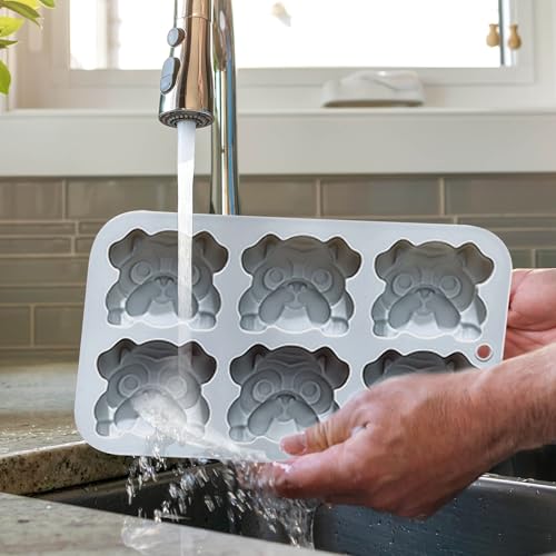 Molde de hielo 3D Bulldog francés de silicona miniatura 5