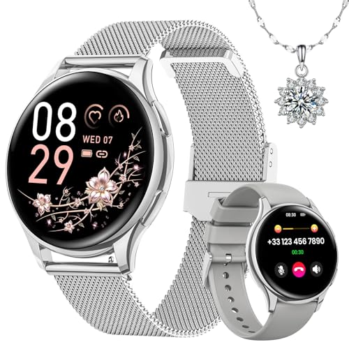 Sanorum Reloj Inteligente Mujer, 1.27' Smartwatch Mujer con Llamadas 5.3, Función Femenina, 24H Pulsometro, 24H SpO2,...