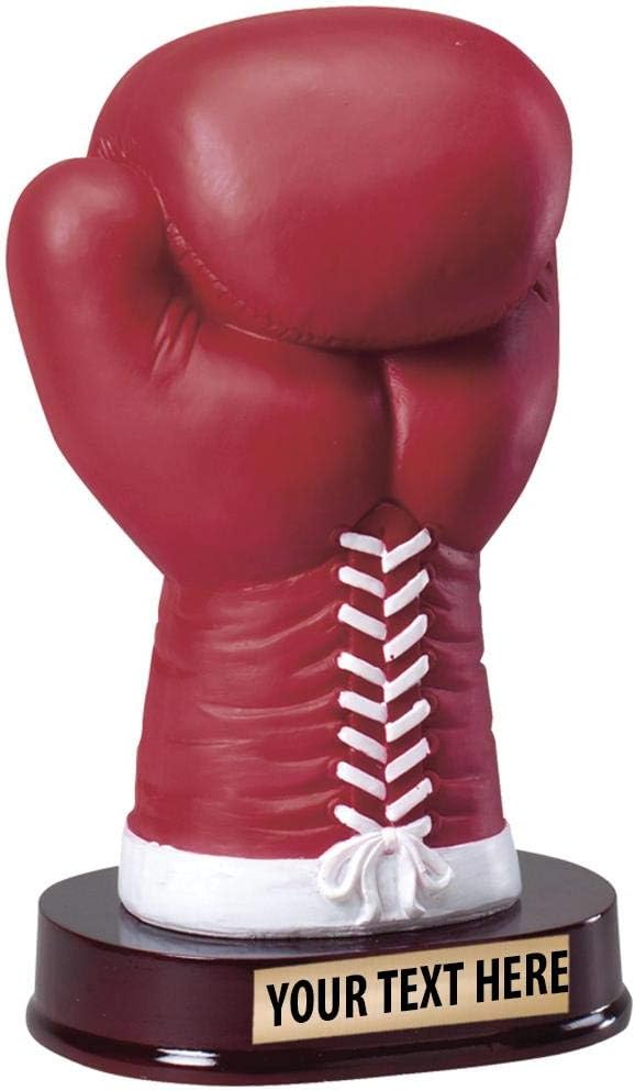 Crown Awards 9.5" Red Boxing Glove Sculpture, 3D Molded Resin Boxing Trophy with Customized Engraving