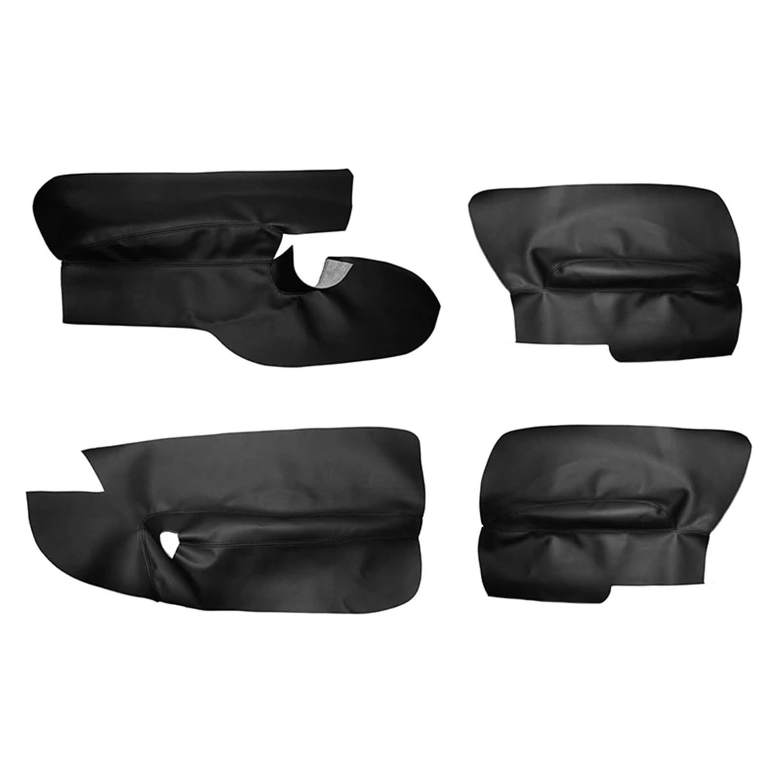 Skórzana tapicerka drzwi 3 drzwi samochodu skóra z mikrofibry podłokietnik na drzwiach panel pokrywa tapicerka ochronna, dla Vw, golfa, 5 Mk5 2005 2006 2007(Black-front 2pcs)