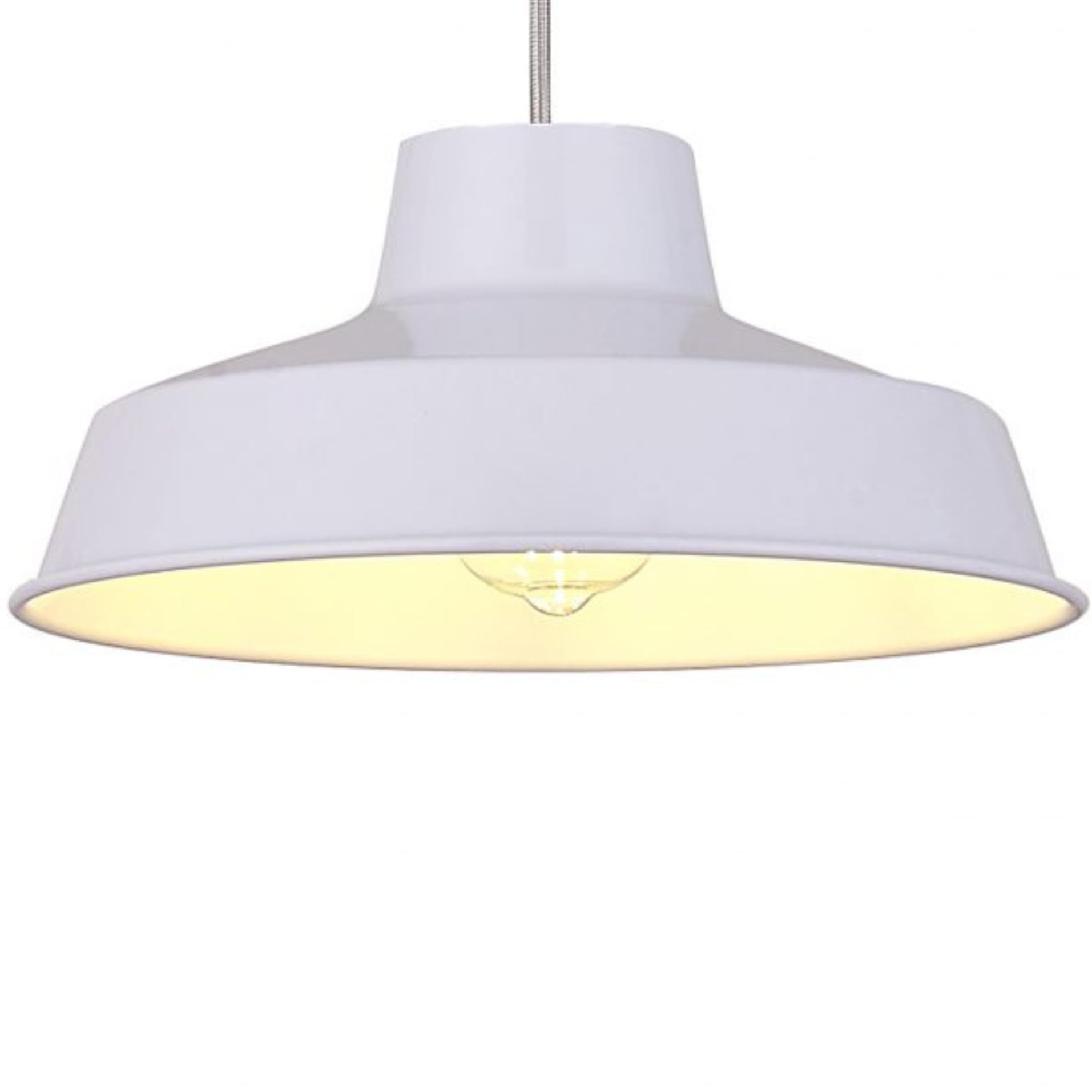 Loxton Lighting Classic Metal Pluto Lampshade Pendant Shade 30cm (12inch) Diameter (White)