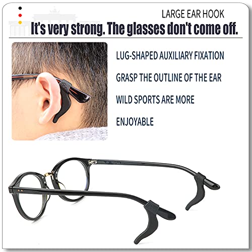Image of MOLDERP Glasses Ear Grips, 20 Pairs(Colors) Eyeglass Anti-Slip, Comfortable Silicone Elastic Eyeglasses Temple Tips Sleeve Retainer, Prevent Eyewear Sunglasses Spectacles Glasses Slipping (Mix, L)