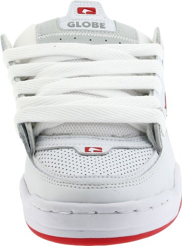 Image of Globe Mens Fusion Skate Shoes, White /Grey /Red, 9.5 D (M) US