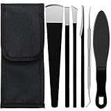 instrumentos para podologia onde comprar 【Diseño de alta calidad Cuchillo de pedicura】El juego Juego de cuchillos de pedicura profesional está hecho de acero de alto manganeso y acero inoxidable forjado 3CR13, hecho con precisión, cuchillas para callos es aproximadamente 10 grados más duro que el acero inoxidable común, bisturi para callos es duradero, cuchilla callos pies es resistente a la oxidación, bisturi podologo es fácil de limpiar, bisturí podología no tiene efectos dañinos en la piel.