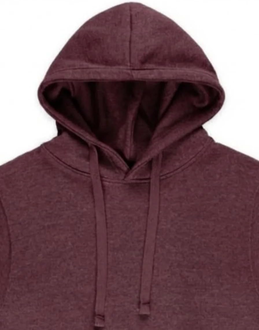 Unisex Pullover Hoodie | Classic Midweight 7.75 Oz Fleece Hooded Sweatshirt Blanks 717 - Maroon Heather - Image 4