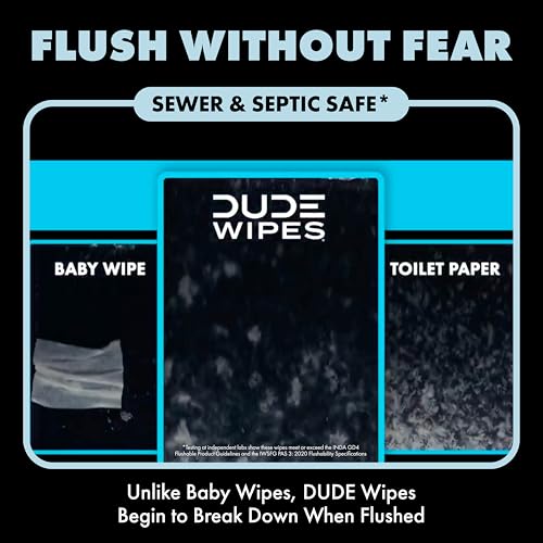 Image of DUDE Wipes Fragrance Free Hemorrhoid Flushable Wipes - 3 Pack (144 Count) - Extra-Large, Medicated with Witch Hazel for Soothing Relief - Septic and Sewer Safe