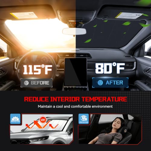 LungsiMotor Windshield Sun Shade Custom Fit for Mazda CX-5 CX5 2017-2025, Foldable Thick Window Sunshade Block Heat 99% UV Rays Sun Visor Keep Cooler Car Accessories by LungsiMotor - Used condition - Image 3