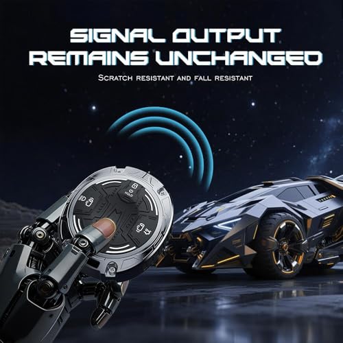 Image of Premium Metal Car Key Case Cover Compatible with Tata Harrier EV Electric 2025 / 2026 8 Button Smart Key Only (Black)