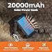 BLAVOR Solar Power Bank 20000mAh Built-in Cables, Wireless Charger for Apple Watch, 20W Fast Charging Battery Pack with USB C, Flashlight, Solar Charger for iPhone, iPad, iWatch, Samsung