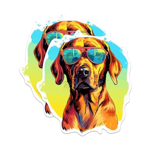 (2 Pack) Rhodesian Ridgeback Dog Stickers - Rhodesian Ridgeback with Sunglasses - Choose FromOver 100 Dog Breeds - 5 Inches On Longest Side - Premium Vinyl - Made in USA - BMCS0389