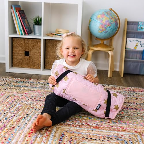 Image of Wildkin Modern Kids Nap Mat with Pillow for Boys & Girls - Soft & Cozy Cotton Blend, Elastic Straps, Toddler Sleep Mat for Daycare, Preschool, Kindergarten & Travel, Ages 3-7, Machine Washable - Stars
