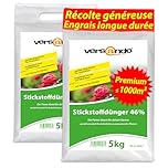 versando 10kg d'engrais azoté jusqu'à 1000m² : 46% d'azote UREA pour gazon, légumes, fleurs du printemps à l'automne, favorise une croissance luxuriante du feuillage avec un effet longue durée