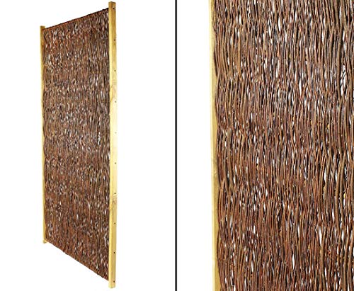 Weidenzaun geflochten "London New" mit 90 x 180cm - Sichtschutzelement Sichtschutzzaun aus Weide mit Rahmen 0,9m x 1,8m – Bild 5