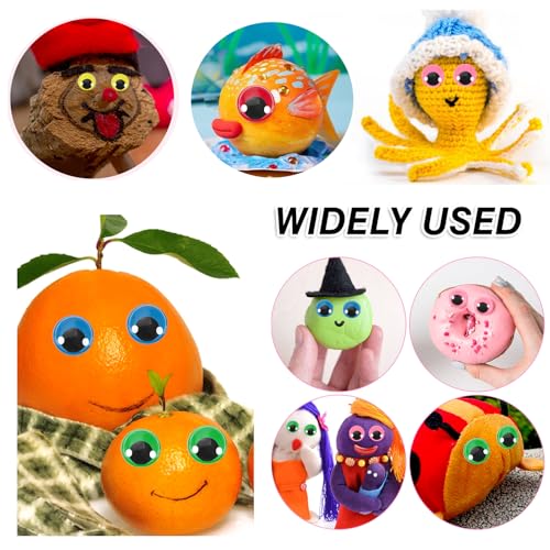 Image of TOAOB 300pcs 18mm Googly Wiggle Eyes Red Dark Green Blue Pink Yellow