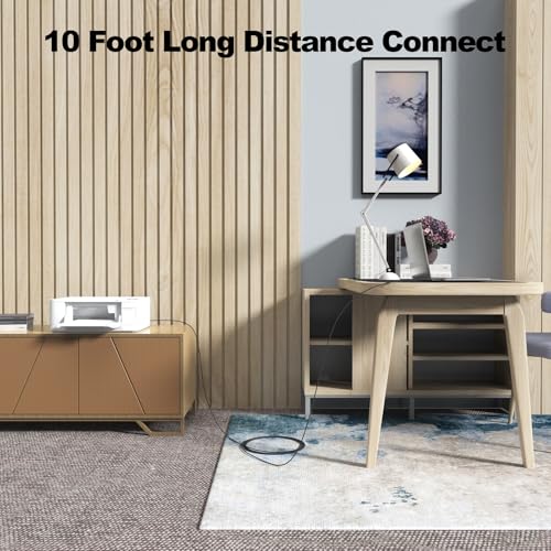 FEMORO Printer Cable 10 Feet, USB A to Type B Long Replacement Braided, High Speed 2.0 Data & Power Cord for Computer Laptop to Printer Scanner Fax Machine Midi Keyboard DJ Controller - Thumbnail 2