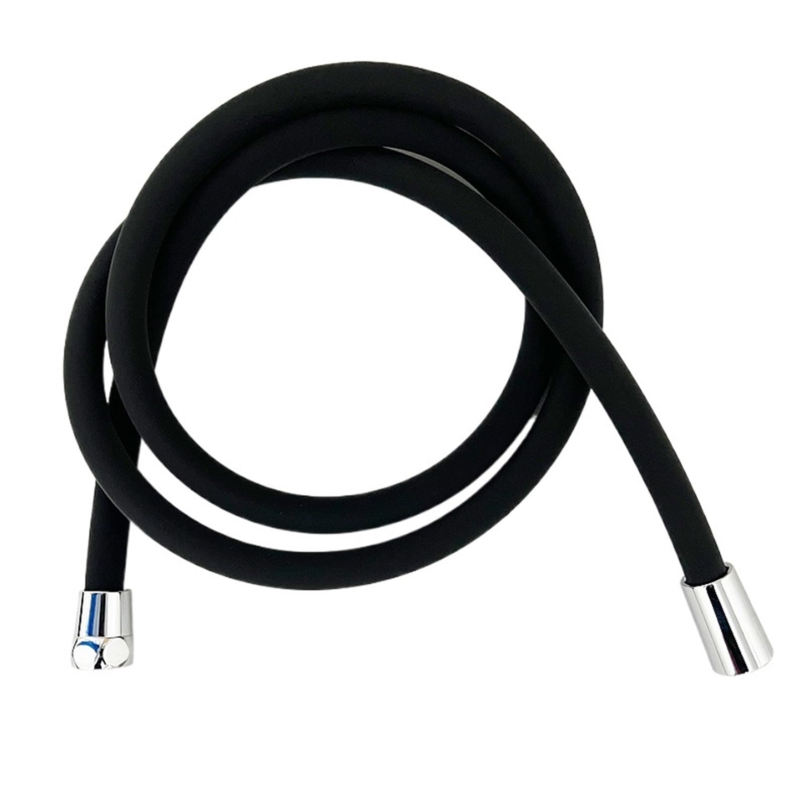Tubo Doccia Tubo doccia flessibile in silicone da 1,5/2 m | Raccordi for rubinetteria da bagno con tubo flessibile ad alta pressione prolungato anti-attorcigliamento(Black,150cm)