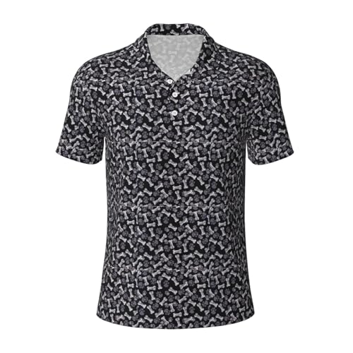 Polo décontracté homme motif pattes de chien idéal pour balades et loisirs