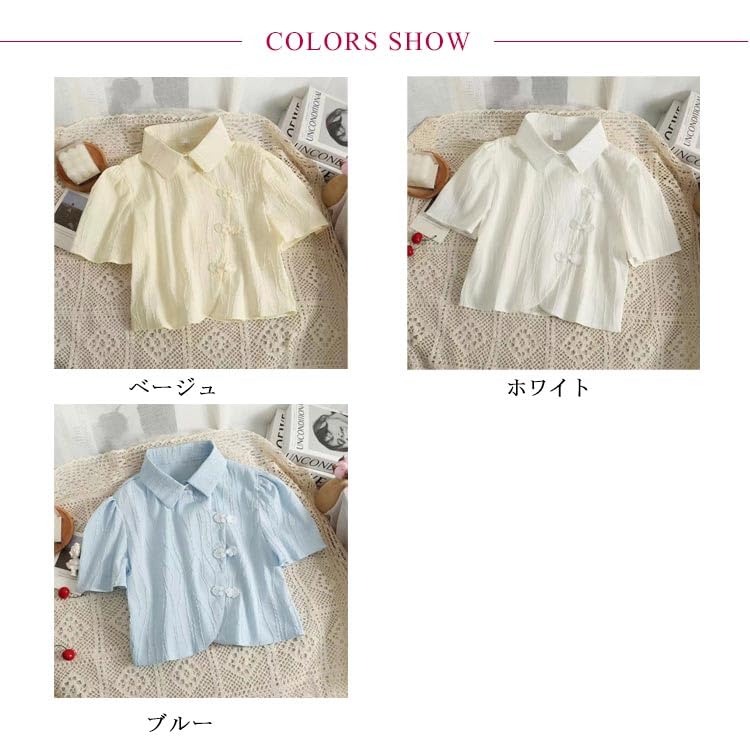 Amazon.co.jp: レディース チャイナボタン 薄手 半袖 夏服 チャイナ風 