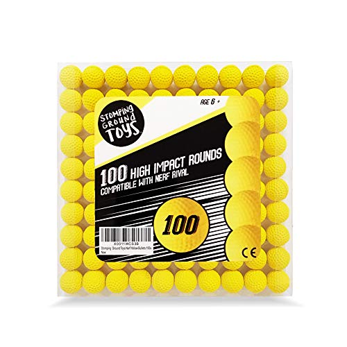 Stomping Ground Toys Nerf Dart 7.2 cm Repuestos para Pistola Nerf N-Strike Elite Series Blaster - Paquete de 100 Bolas Amarillas Nerf