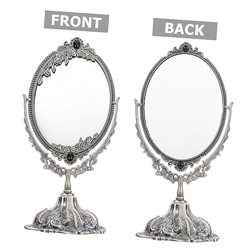 Miroir rétro de table métal pivotant support maquillage compact unique - 8