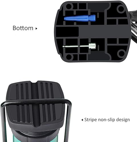 Miniatura 4 de Agltp Bomba de bicicleta, mini bomba de piso de bicicleta, mini bomba de pie portátil compacta compatible con válvula Presta y Schrader, bomba de