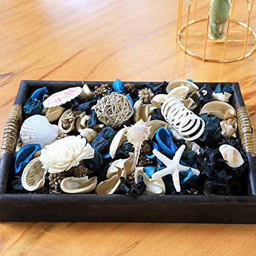 Qingbei Rina Large Pot pourri, Ocean Breeze Scented Spring Pot pourri Dried Flowers,Fragrance Vial Included,Bowl Vase Filler,Party Wedding Decoration (400g Blue)