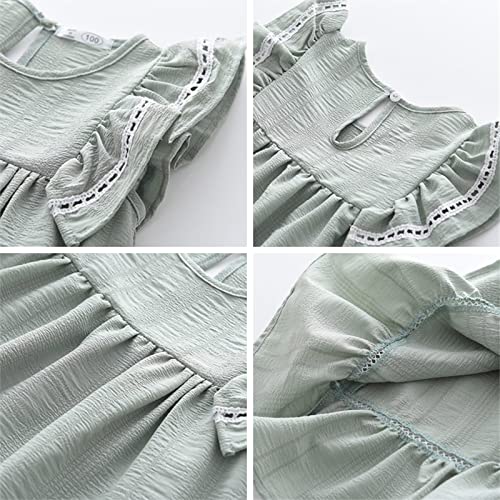 Mercatoo Vestido de verão infantil para meninas de 2 a 7 anos, vestido casual elegante e elegante, V
