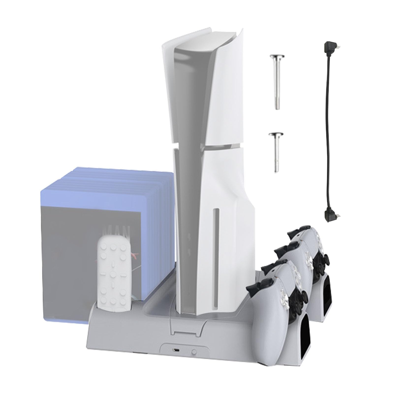 Stazione di raffreddamento per console di gioco PS5, PS5, stazione di raffreddamento multifunzionale e di ricarica per console di gioco, con porta USB di ricarica e 11 slot di gioco, accessorio