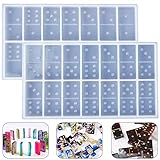 GLOSSY DOMINO SILICONE MOLDS: Unsere Harzformen bestehen aus hochwertigem Silikonmaterial mit glänzender Innenfläche; Die fertigen Harzarbeiten sind sehr glänzend und glatt wie ein Spiegel. keine Notwendigkeit zu polieren.