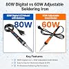 Kit de Cautín, Solución Completa Profesional en 1 Combo 60W de Calentamiento Rápido, Temperatura Ajustable, Kit de Reparación Electrónica DIY 12 en 1, Juego de Destornilladores 24 en 1, Base Magnética, Probado por Técnicos 110V 4