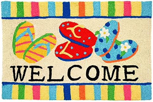 Jellybean Indoor/Outdoor Decorative Flip Flop Welcome Accent Rug - 20